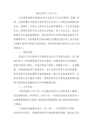 镇年度审计工作计划.docx