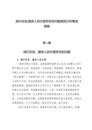 （6篇）践行宗旨、服务人民方面存在的问题原因分析整改措施.docx