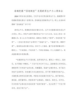 准确把握“因地制宜”发展新质生产力心得体会.docx