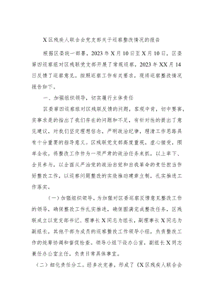 X区残疾人联合会党支部关于巡察整改情况的报告.docx