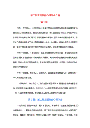 第二批主题教育心得体会六篇.docx