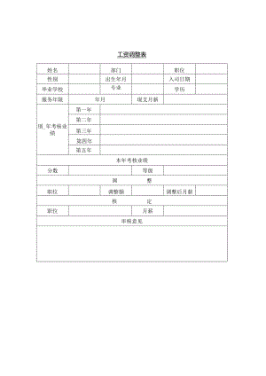 模板&表格：工资调整、分析、统计、扣缴等各类表格（内含5份）.docx