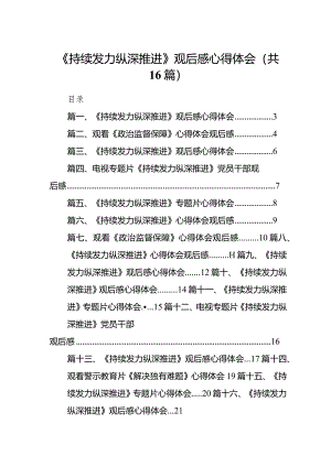 《持续发力纵深推进》观后感心得体会(16篇合集).docx