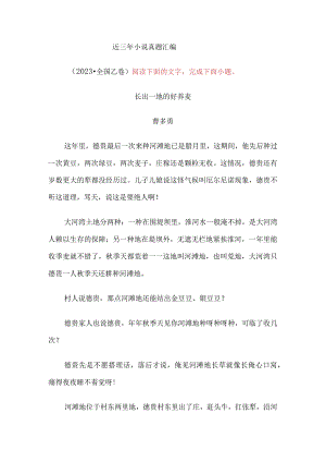 近三年2023-2021小说真题汇编.docx
