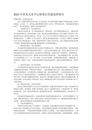 2023年村党支部书记抓基层党建述职报告.docx