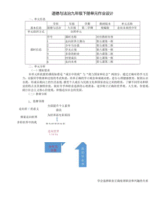 道德与法治九年级下册单元作业设计(23页).docx