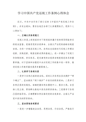 驻村书记学习《中国共产党巡视工作条例》心得体会 合计6份.docx