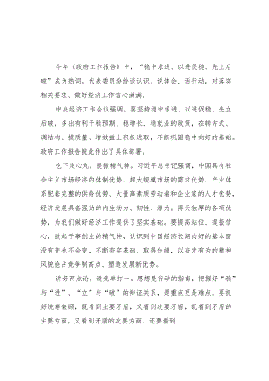 学习贯彻落实2024年政府工作报告表态发言心得体会5篇.docx