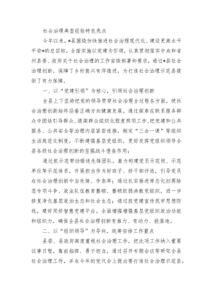 社会治理典型经验特色亮点.docx