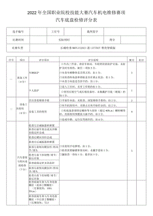 职业院校技能大赛任务4：汽车底盘检修评分表.docx