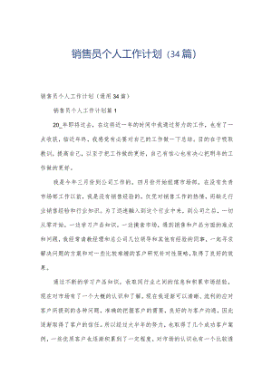 销售员个人工作计划（34篇）.docx