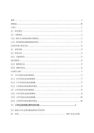 小学生足球竞赛现状分析研究 体育运动专业.docx