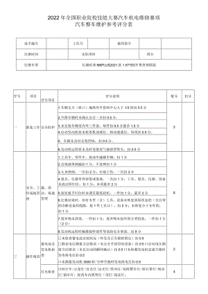 职业院校技能大赛任务1：汽车整车维护评分表.docx