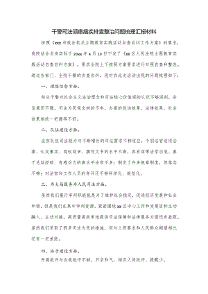 干警司法顽瘴痼疾排查整治问题梳理汇报材料.docx