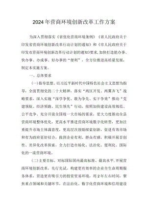 2024年营商环境创新改革工作方案.docx