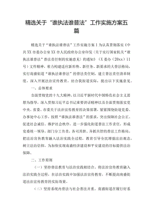 精选关于“谁执法谁普法”工作实施方案五篇.docx