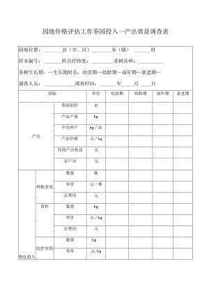 园地价格评估工作茶园投入—-产出效益调查表.docx