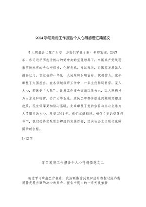 2024学习政府工作报告个人心得感悟汇篇范文.docx