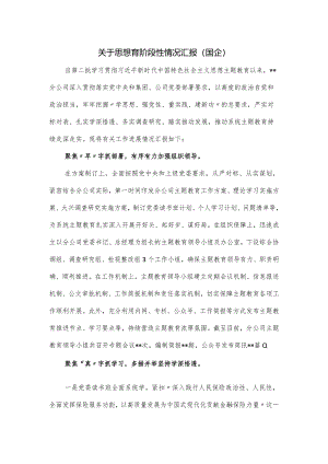 关于思想育阶段性情况汇报.docx