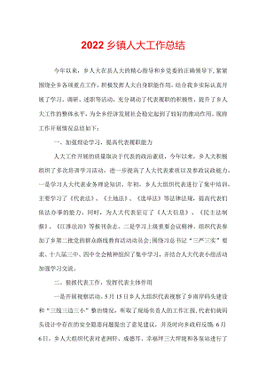 2022乡镇人大工作总结.docx