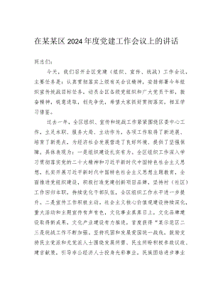 在某某区2024年度党建工作会议上的讲话.docx