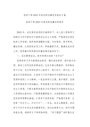 县级干部2023年度述职述廉述学报告2篇.docx