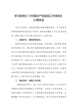 2024新修订中国共产党巡视工作条例学习心得体会11篇.docx