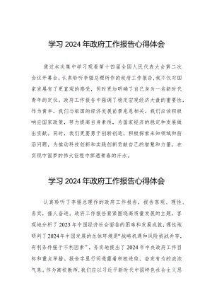 党员干部2024两会《政府工作报告》的学习心得体会二十篇.docx