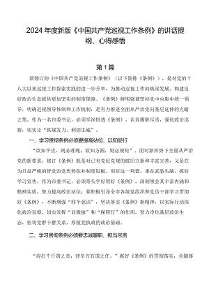 2024年度新版《中国共产党巡视工作条例》的讲话提纲、心得感悟.docx
