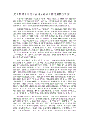关于抓实干部选育管用全链条工作进展情况汇报.docx