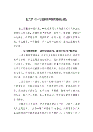 （7篇）党支部专题教育开展情况总结报告汇编.docx