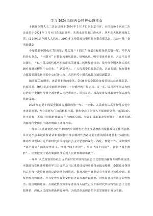 学习2024全国两会精神心得体会4.docx