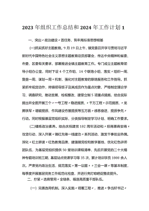 2023年组织工作总结和2024年工作计划（2篇）.docx