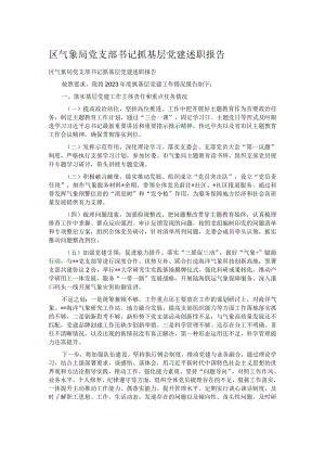 区气象局党支部书记抓基层党建述职报告.docx