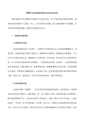 21.2023年度主题教育专题民主生活会发言材料.docx