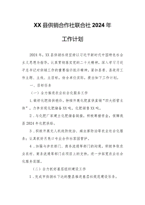 XX县供销合作社联合社2024年工作计划.docx