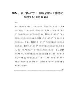 开展“躺平式”干部专项整治工作情况总结汇报范文精选(12篇).docx