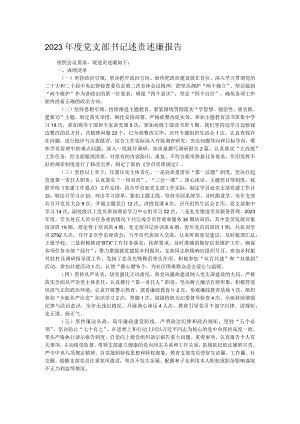 2023年度党支部书记述责述廉报告.docx