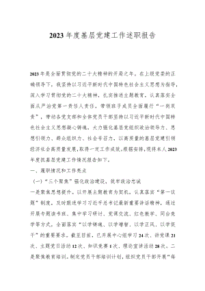 2023年度基层党建工作述职报告..docx