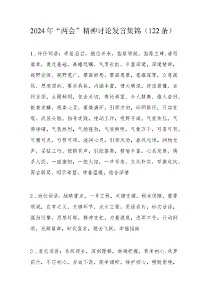 2024年“两会”精神讨论发言集锦（122条）.docx