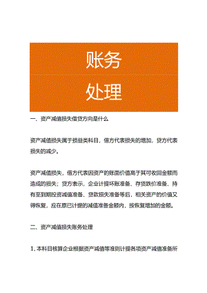 资产减值损失借贷方向的含义.docx