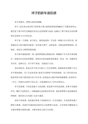 祥子的新车读后感.docx