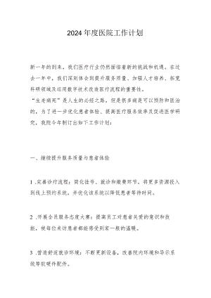 2024年度医院工作计划.docx