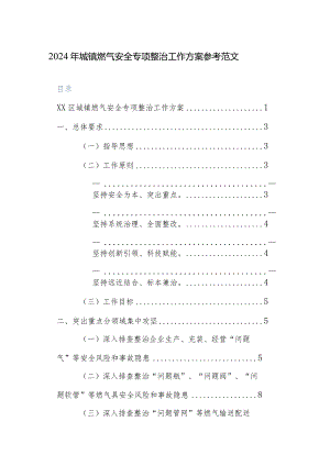 2024年城镇燃气安全专项整治工作方案参考范文.docx