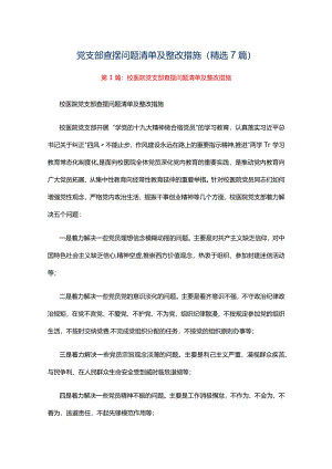 党支部查摆问题清单及整改措施（7篇）.docx