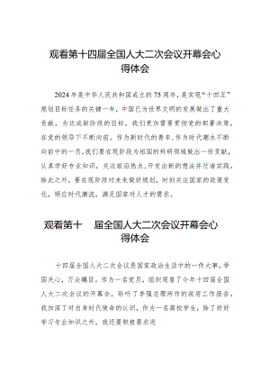 观看2024全国两会第十四届全国人大二次会议开幕会的心得感悟十六篇.docx