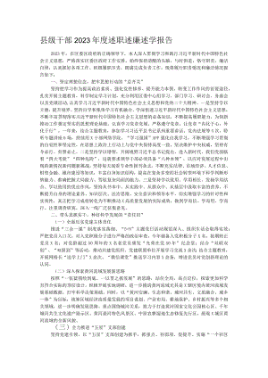 县级干部2023年度述职述廉述学报告.docx