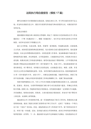法院执行局自查报告（模板17篇）.docx