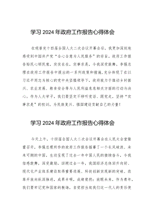 2024两会政府工作报告的学习心得体会发言材料二十篇.docx