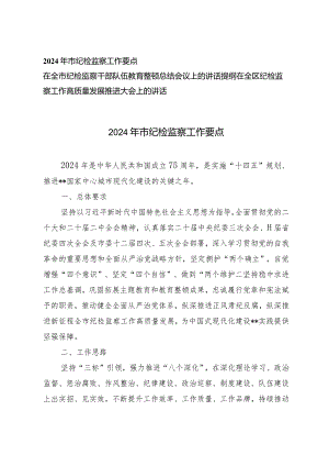 （3篇）2024年纪检监察工作要点总结会议上的讲话提纲.docx